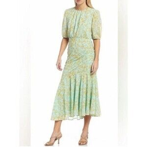 Sachin + Babi Alexandra Georgette Floral Asymmetrical Midi Dress, Size 6